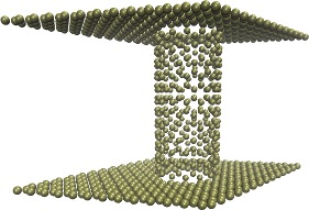 two graphene walls connected by a carbon nanotube